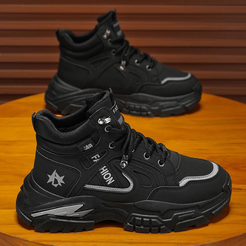 High-top Men's Shoes Autumn Leather Thick-soled Non-slip Martin Boots Autumn Outdoor Mountaineering Sports and Leisure Boots