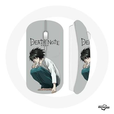 Kabellose Maus - MANIACASE - Death Note Anime L - WLAN-USB-Stick enthalten - Kompatibel mit Mac und PC - Weiß