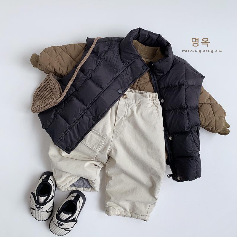 Warm Thick Padded Children Cotton Pants Korean Style Casual Winter Trousers For Boys And Girls