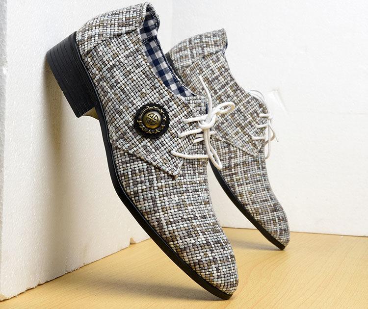 

Британская дышащая и универсальная повседневная тканевая обувь в деловом стиле для мужчин Повседневная обувь с острым носком 38 серый