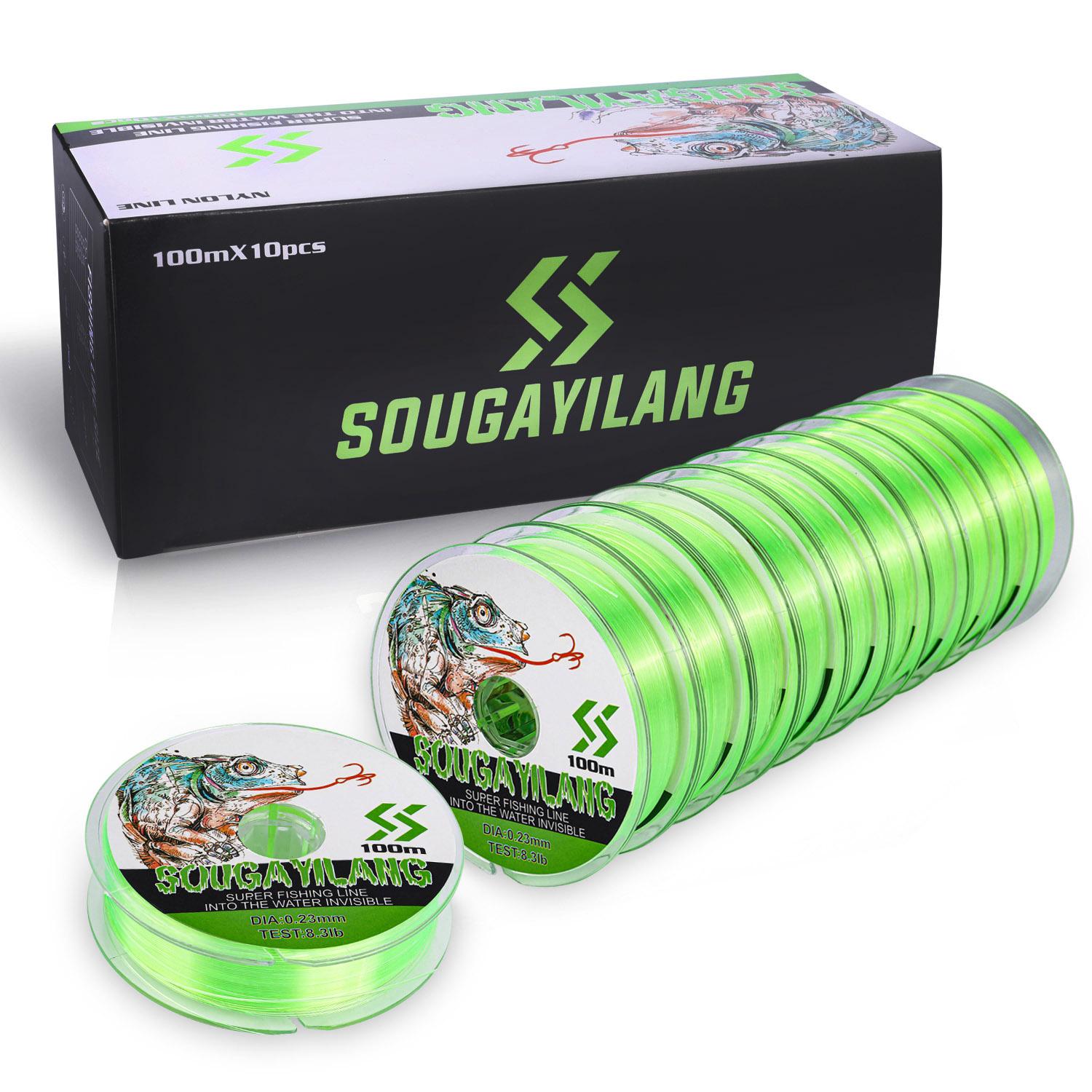 

Sougayilang 1000 м зеленые нейлоновые лески рыболовные аксессуары рыболовная леска для ловли карпа супер прочная леска для соленой и пресной воды 0.45 зелёный