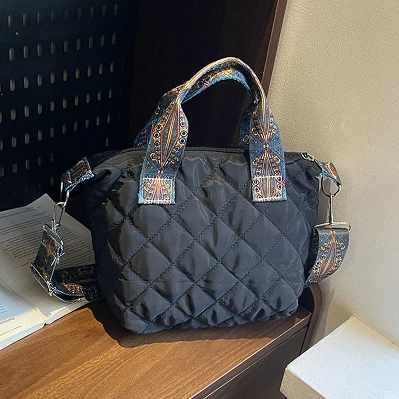 Prošívaná kabelka s horním uchem, kabelka přes rameno, velkokapacitní, kosočtvercový vzor, jednobarevná, vintage crossbody kabelka pro ženy do práce