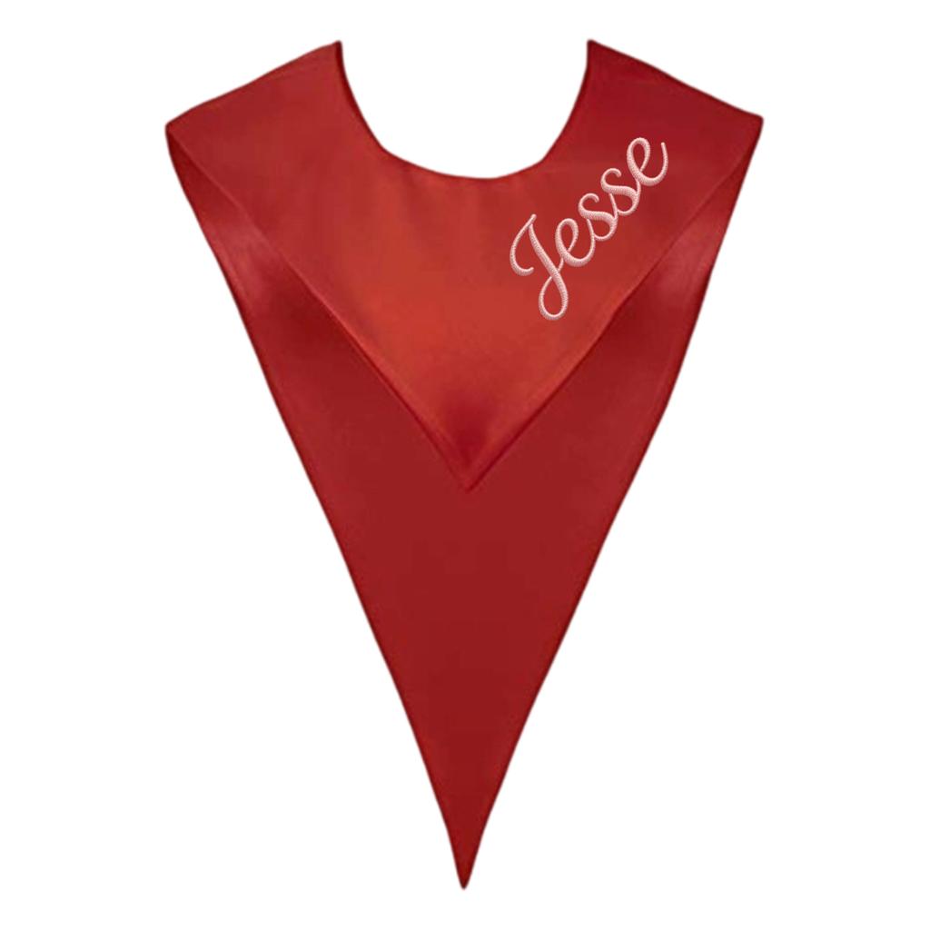 Personalized Color Honor Sash Bachelor's Graduation Gown With V-neck Shawl