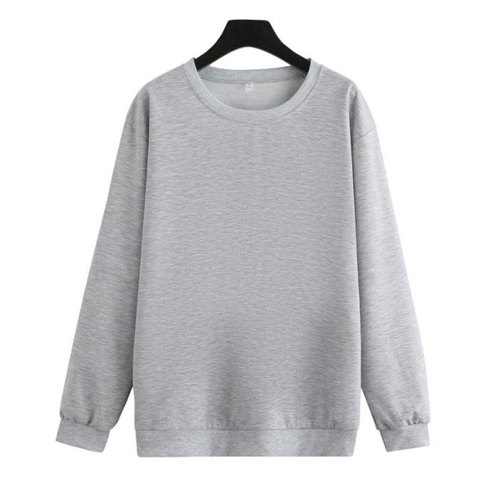European & American Solid Color Round Neck Velvet Pullover Loose Sweatshirt - Long Sleeve 2023 Autumn/Winter Jacket
