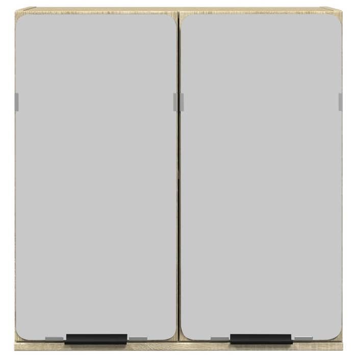 VidaXL Armoire de salle de bain à miroir chêne sonoma bois ingénierie, armoire de salle de bain avec miroir, armoire de 849655