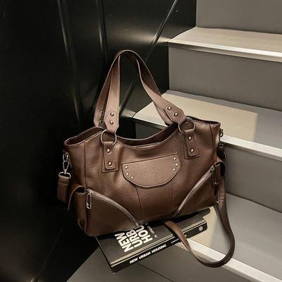 Women's Retro Crossbody Handbag: Fashionable, Versatile, Simple, Commuter-Style, Large Capacity Shoulder Tote