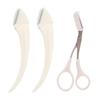 3PCS Eyebrow Trimmer Set Eyebrow Scissors With Comb Crescent Trimmer Makeup Tools Eyebrow J2S0