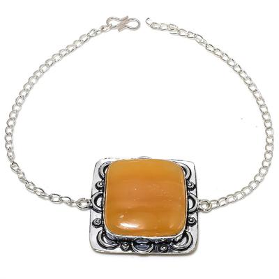 Natürlicher Septarien Noodal Edelstein 925 Sterlingsilber Armband 7-8" B9U15