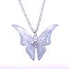 Elegant Silver-plated Hollow Butterfly Necklace With Sparkling Crystal Inlay
