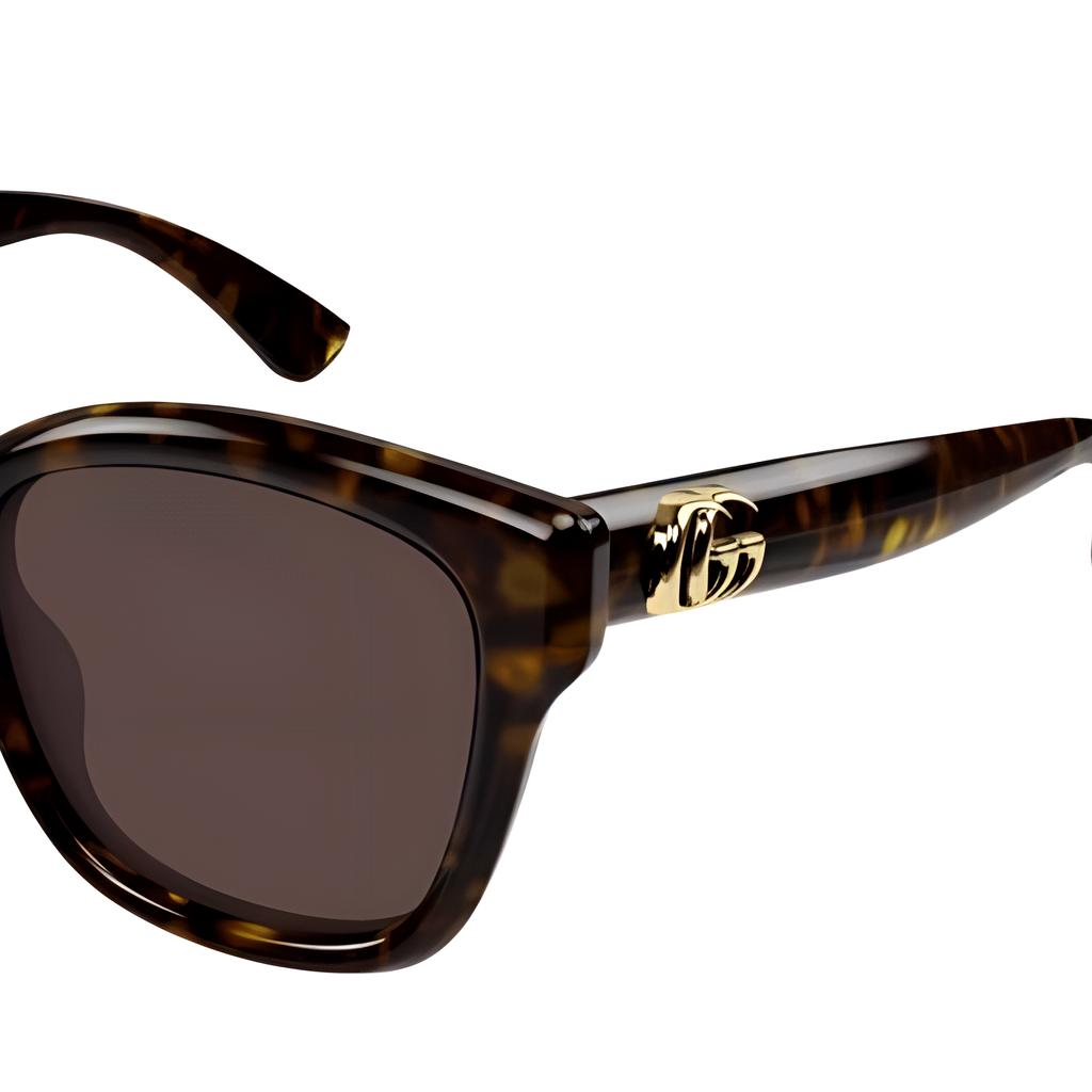 GUCCI Brand Logo Design Injection Molded Plastic Square Sunglasses Women's Tortoiseshell Colour