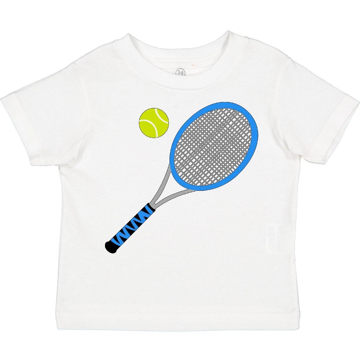 Inktastic Blue Tennis Racket And Ball Toddler T-Shirt Sports Match Play Player 100