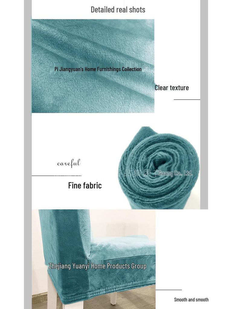 Silver Fox Velvet Stretch Chair Cover - Universal Soft Fit for Dining Chairs