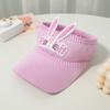Children'S Knitted Empty Top Hat Summer Sun Hat Cute Rabbit Ears Letter Wings Cool Hat Parent-Child Show Ponytail