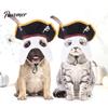Accessori Cosplay per Animali Cappello da Pirata di Halloween, Cappuccio Nero con Piuma, Divertente Cappello Morbido e Traspirante per Gatti, Maschera Facciale per Cani e Gatti, Festa