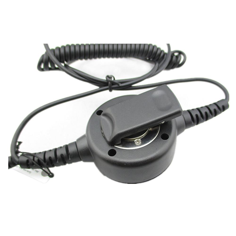 Meiteke Tactical Noise-Cancelling Walkie-Talkie Earpiece with Throat Vibration, Retractable Mic, and Large PTT Button.