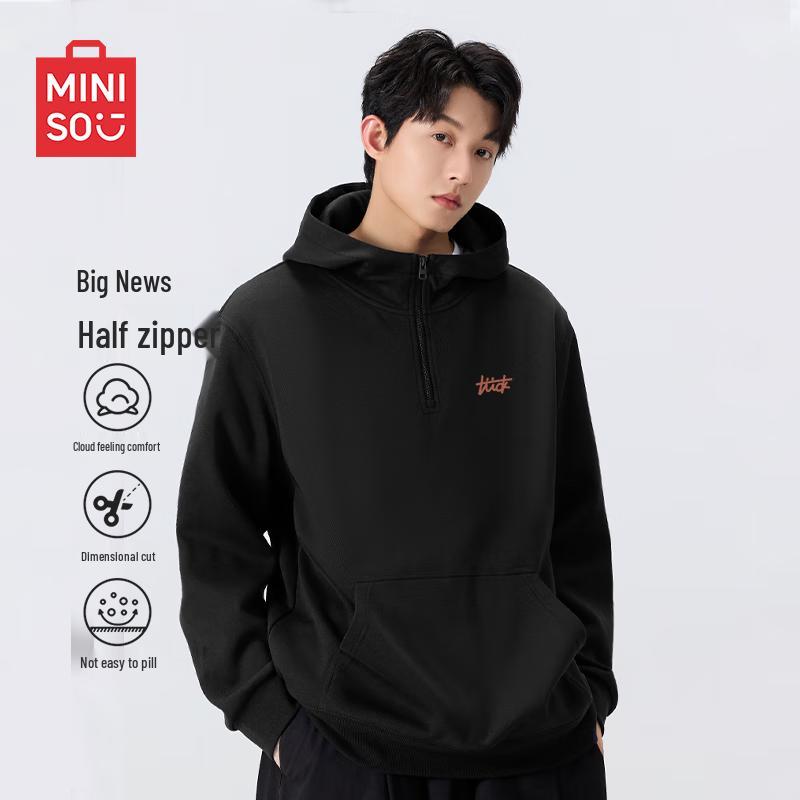 MINISO Unisex Loose Fit Half-Zip Hoodie