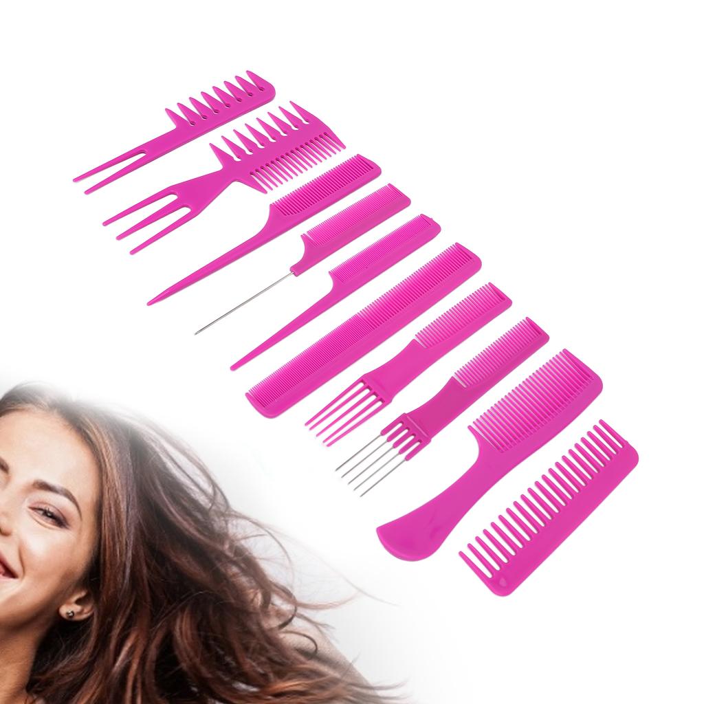 10 Stück Haarkamm Ergonomischer Griff Premium ABS Stabil Langlebig Breite Anwendung Stylingkamm für Zuhause Friseursalon