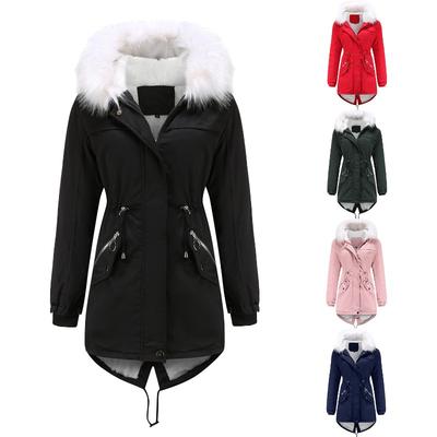European Size New Pie Overcome Women's Large Size Medium and Long Velvet Cotton-padded Clothes Women's Thermal Belt Fur Collar Loose Winter Coat