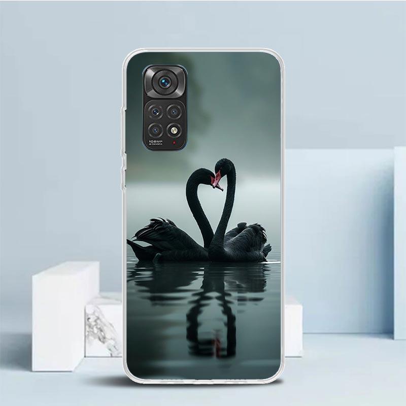 Black Swan Noble Phone Case For Xiaomi Redmi Note 15 14 14S 13 12S 12 Pro Plus 11S 11 11T 11E 10S 10 + Soft TPU Back Cover Redmi