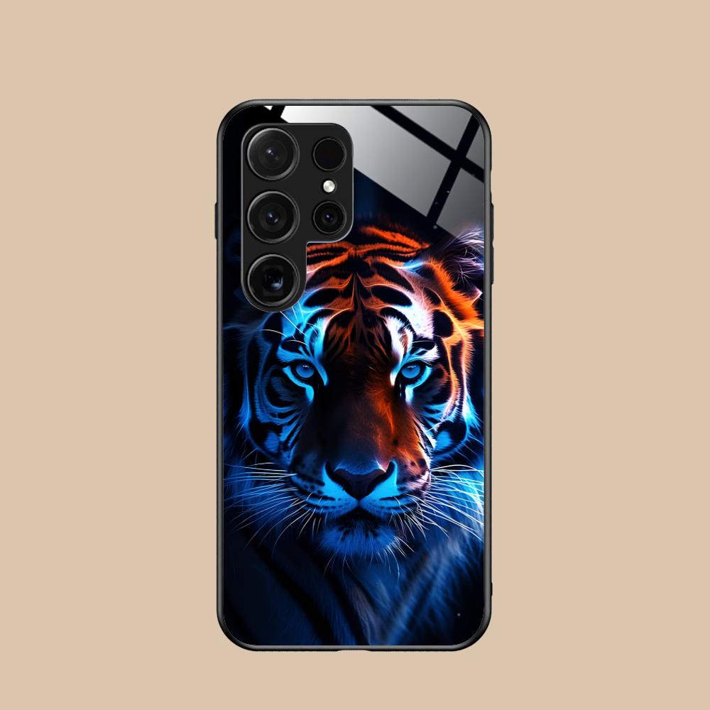 

Tiger Neon Mobile Cell Phone Case for Samsung Galaxy S26 S25 S24 S23 S22 S21 S20 Note20 Plus FE Ultra Glass Colorful Cover Cover Galaxy S26
