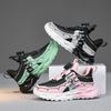 Factory direct sales 2025 winter children's sports shoes rotating buckle leather surface wear-resistant middle and older children's running shoes kids