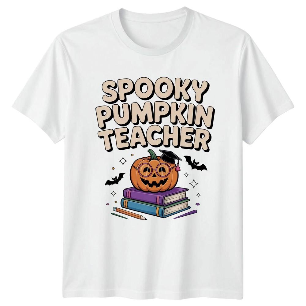 Spooky Pumpkin Teacher TShirt Halloween Teacher Gift For Him And Her S
