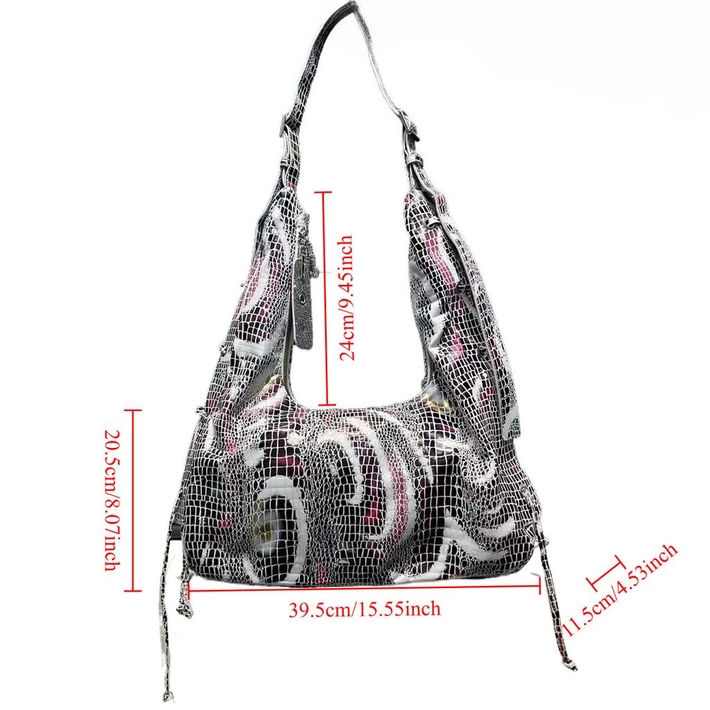 Ladies Niche Trendy Cool Crocodile Pattern Shoulder Bag Personalized Gorgeous Street Oblique Span Bag