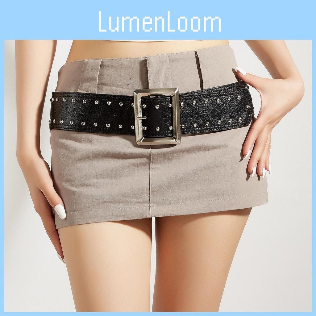 Leather Belt Punkinspired Decorative Nail Motifs Snap Closure Looks Trendsetter