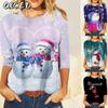 Bluse e Camicie Casual da Donna alla Moda a Manica Lunga con Scollo a O