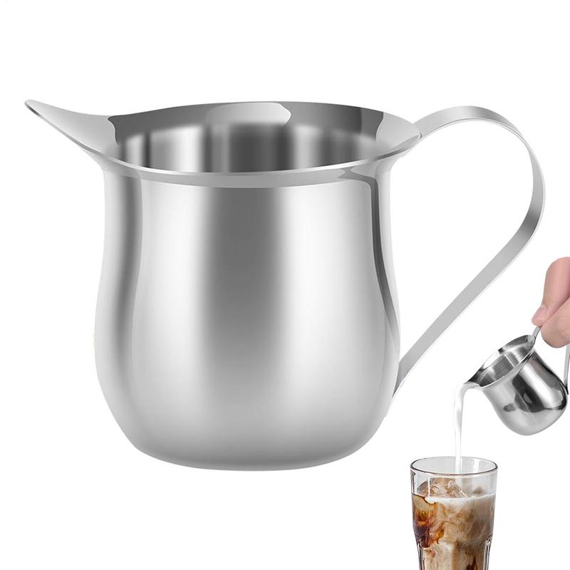 Stainless Steel Small Bell-Shaped Milk Frothing Pitcher Small Creamer Pitcher Multifunctional Household Creamer with Pour Spout United States