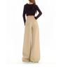 2025 Women's Autumn Khaki Wide-Leg Casual Drapey Floor-Length Pants