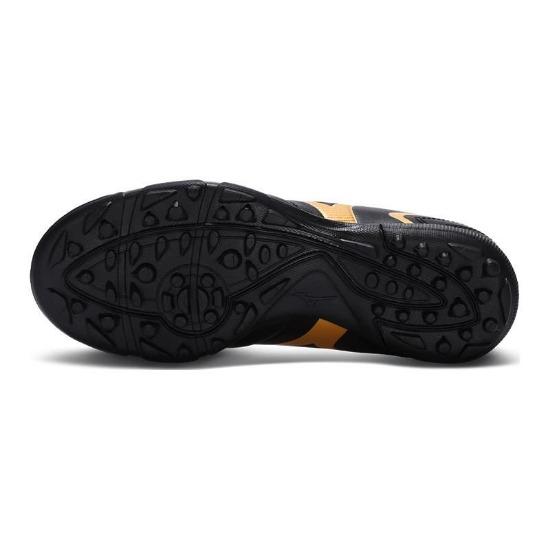Mizuno Scarpe da Calcio per Bambini con Erba Artificiale Resistenti Basse Nere e Oro Scarpe da Calcio per Bambini P1GE232550