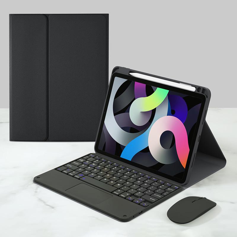 Compatible with Xiaomi 7 Tablet: Touch Backlit Bluetooth Keyboard with Fabric Texture, Pen Slot, and Leather Case for Xiaomi 6/5 Pro.