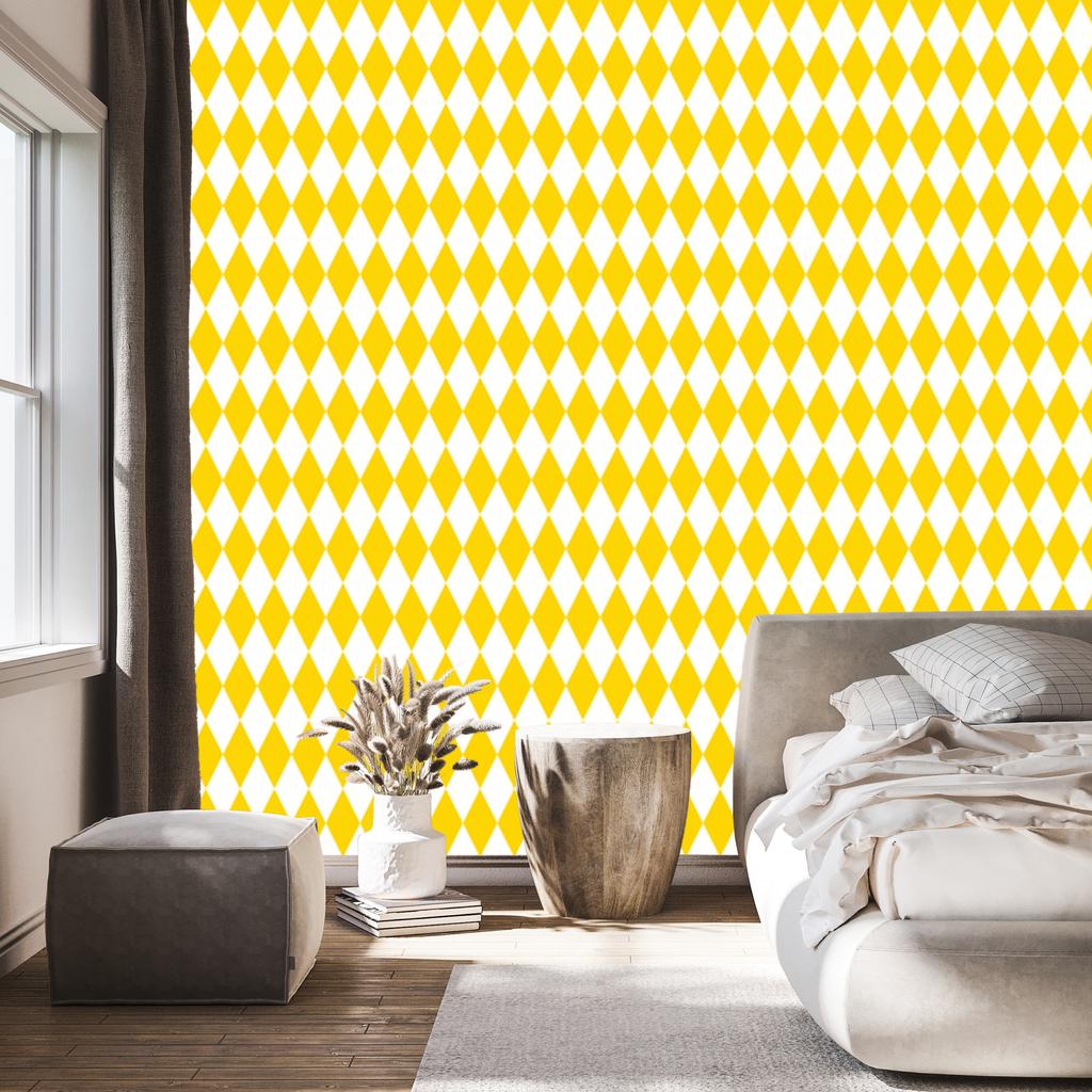 Harlequin Yellow Diamonds Wallpaper for Living Room and Bedroom 50x1000
