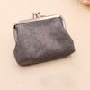 Vintage Glitter Mini Coin Purse, Portable Kiss Lock Closure Change Pouch, Double-layer Coin Wallet for Cards, Jewelry, Cash, Keys