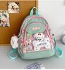 School Bag, High-value Japanese Color-block Transparent Pain Bag, Sweet Versatile Backpack for Middle School Students, Cute Children's Spring Outing 