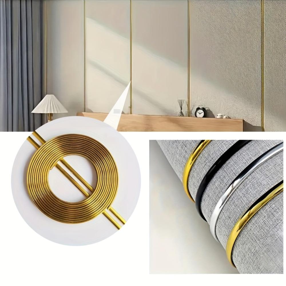 1 Stück/2 Stück Wanddekor Linie, Europäisches Selbstklebendes Licht Luxus Zierleiste, PVC-Material, Nichtmetallisch, Für Wand Glas Schrank Wand Etc