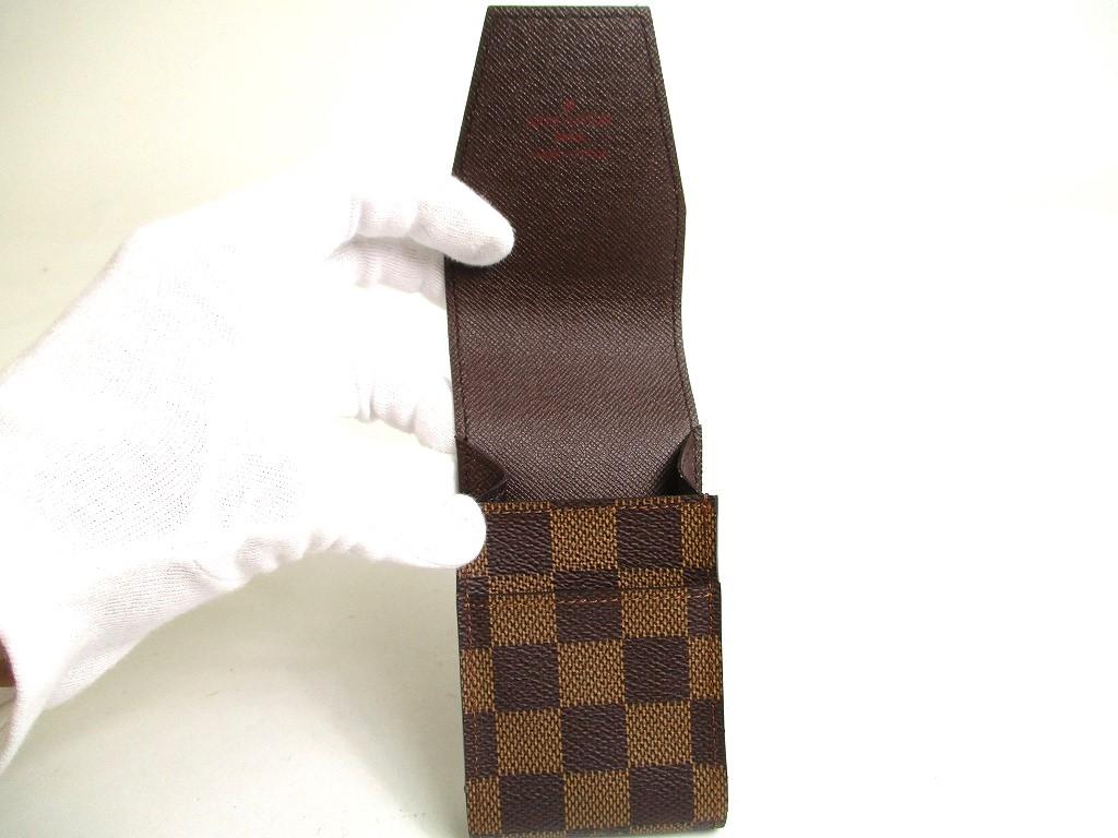 Authentic LOUIS VUITTON Damier Brown Leather Cigarette Case Tabacco Case #a453 Refurbished