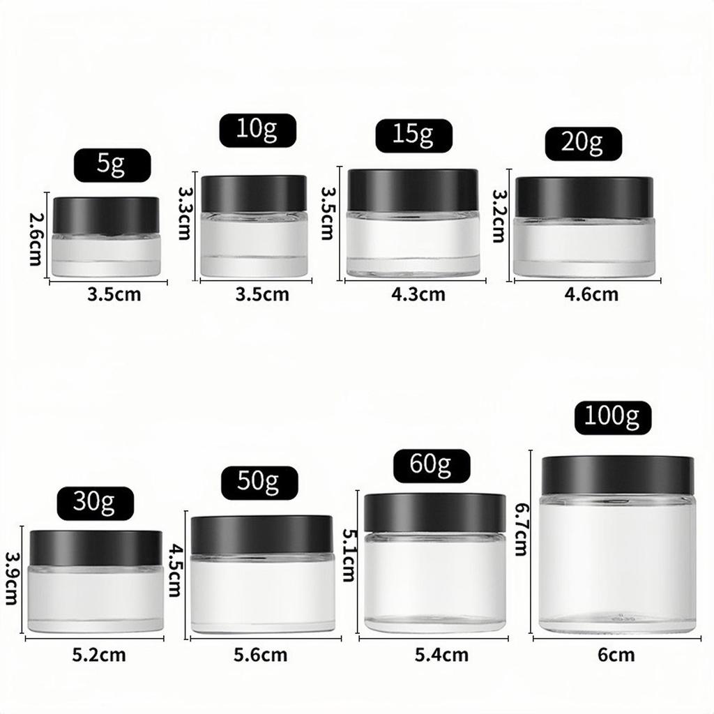 Kosmetikgläser aus Milchglas: 5g Maske, 30g Creme, 10g Augencreme Probeflaschen