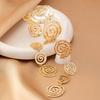Trendy Spiral Earrings and Bracelet Set for Ladies' Street Party Wear