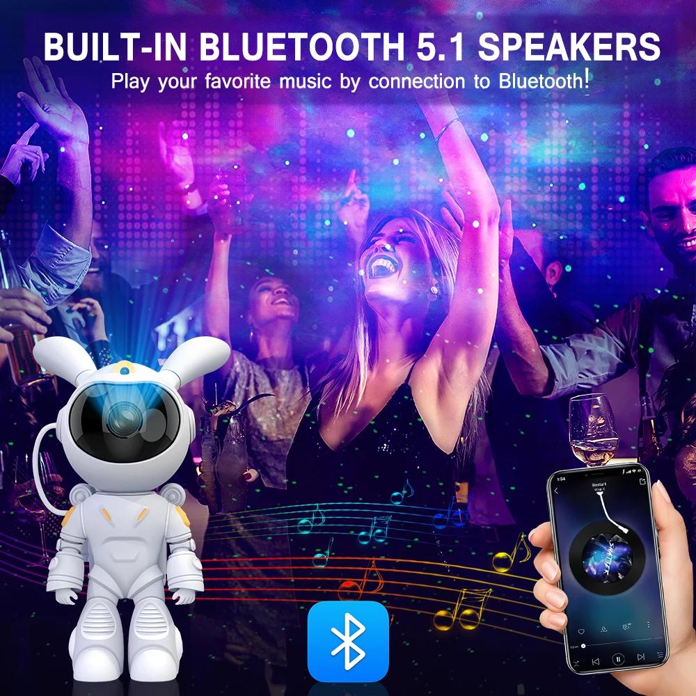 Iepure spațial Galaxy Star Nebuloasă Proiector Lumină de noapte LED Lampă porjector astronaut pentru dormitor Decorare acasă Cadouri pentru copii