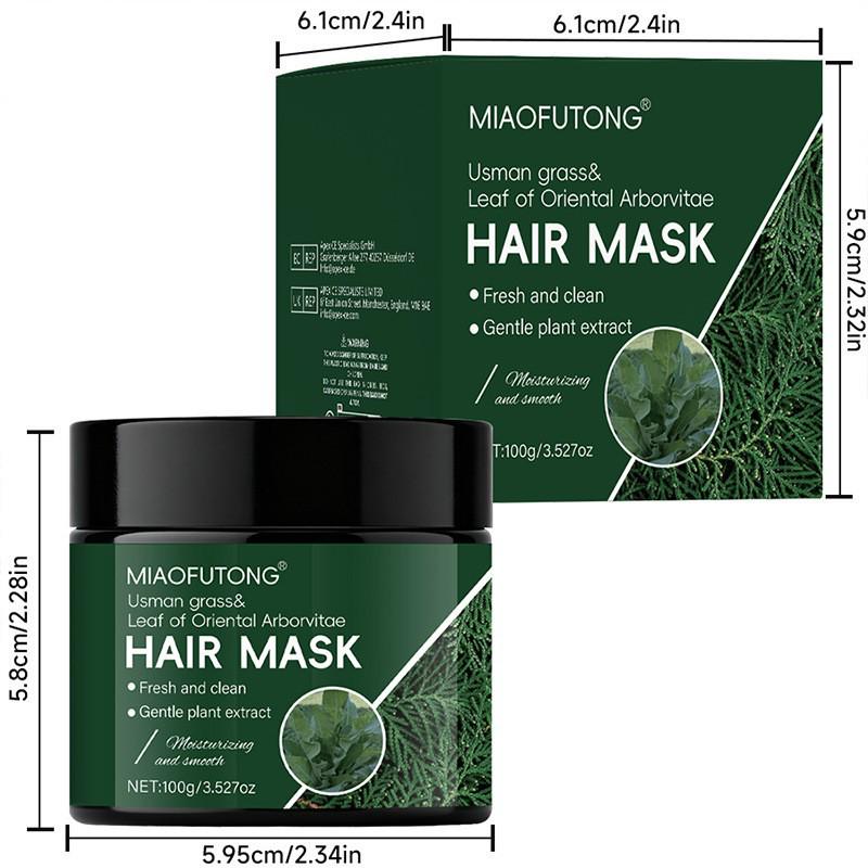 Usmaan Grass Cypress Leaf Hydrating Hair Mask - Moisturizes & Nourishes for Smooth Hair, Customizable OEM Options Available