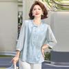 Hodo New Chinese Style Floral Blouse for Mid-Aged Women
