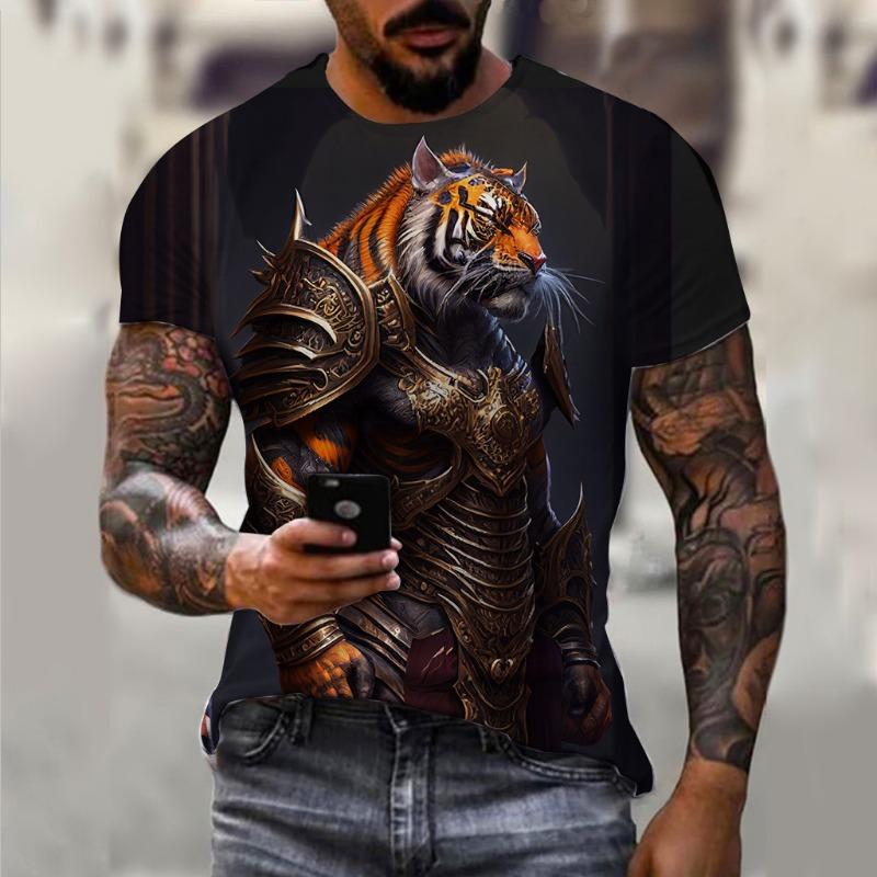 Dragon Totem 3D Digital Printed Men's Fashionable Casual Versatile Loose T-shirt