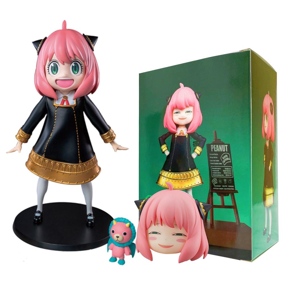 17CM Anime Spy Family Anya Figure Replacement Head Model Toy Gift Collection Action Figure Akimbo Action Boxed
