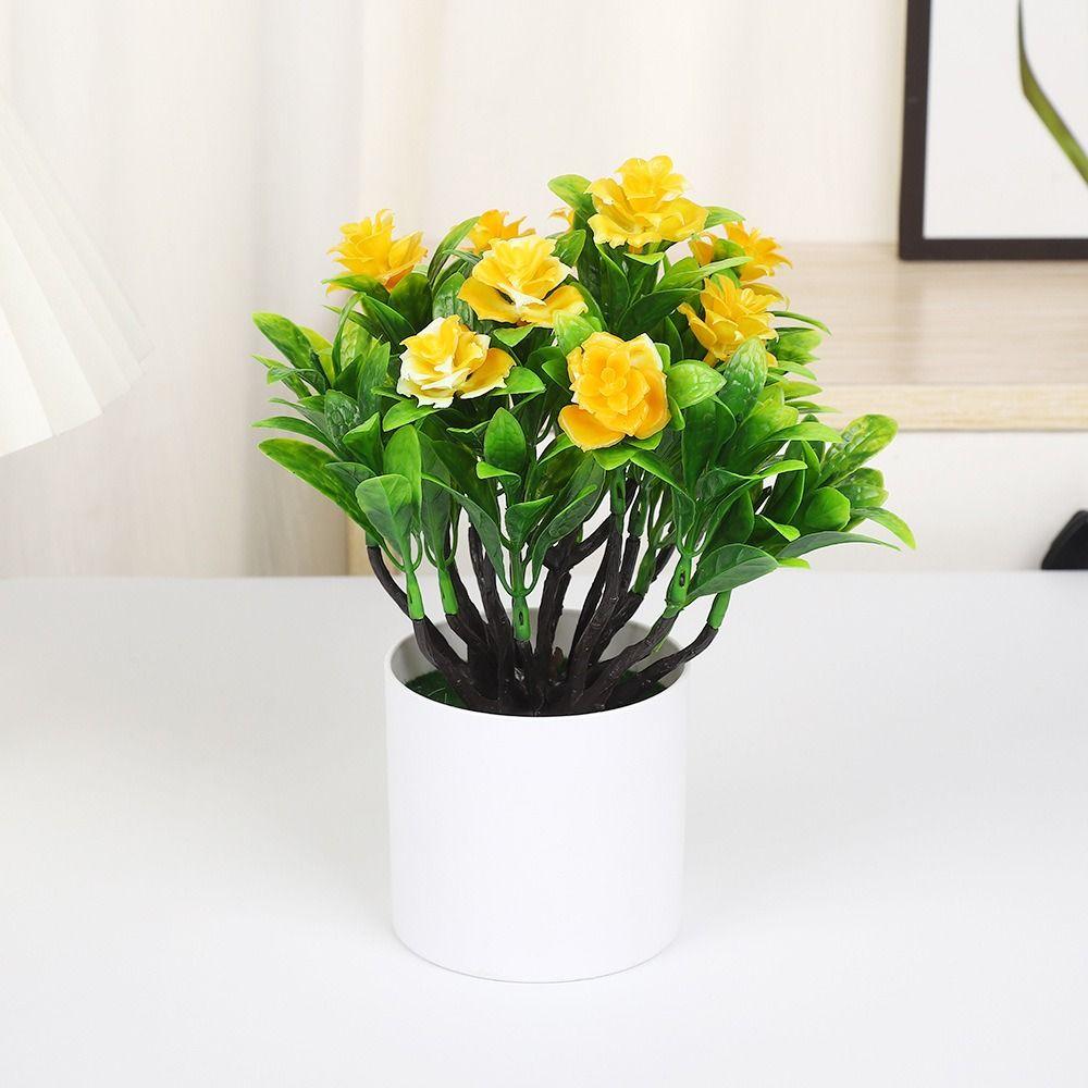 Plastic Artificial Potted Plant 18*22cm Table Decor Fake Plants  For Wedding Home Hotel Office