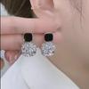 2023 Classic Black Square Diamond Earrings - Retro Style