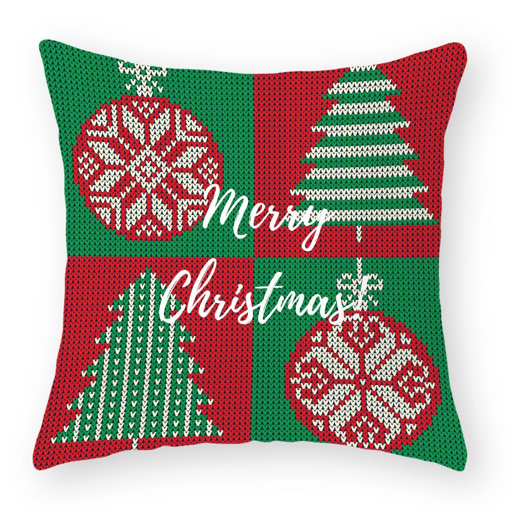 Kissenbezug aus Baumwolle und Leinen Weihnachtskissenbezug Nachttischkissenbezug Feiertagskissenbezug