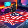 Custom Name Personalized Football Team Print Carpet, Versatile Home Decor Rug, for Playroom, Apartment, Balcony, Entryway, Hallway Gift