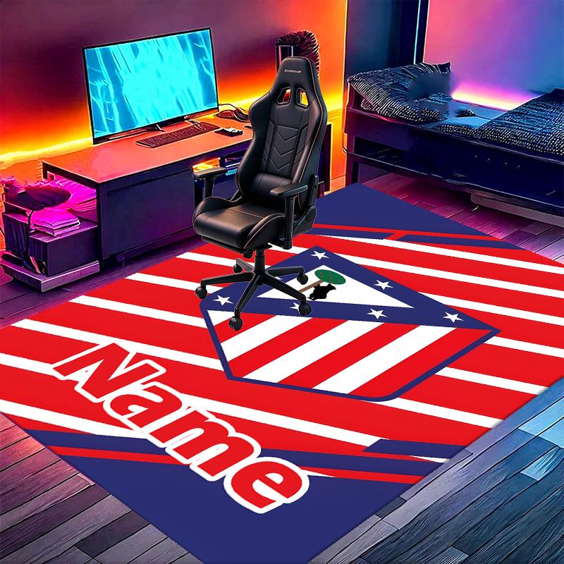 Custom Name Personalized Football Team Print Carpet, Versatile Home Decor Rug, for Playroom, Apartment, Balcony, Entryway, Hallway Gift